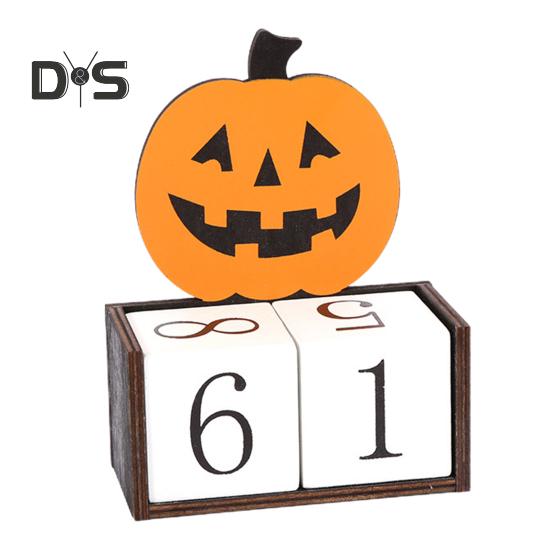 

Деревянный календарь обратного отсчета на Хэллоуин, Адвент-календарь на Хэллоуин, тыква ручной работы, замок-призрак, настольное украшение жёлтый