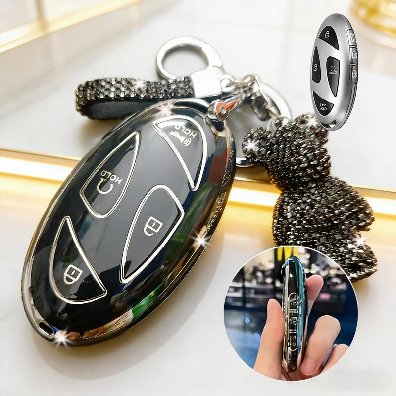 Fashion Tpu 7 Buttons Car Key Case Cover Shell For Hyundai Ioniq 6 New Grand Prix Gn7 Kona Protector Fob Holder Accessories