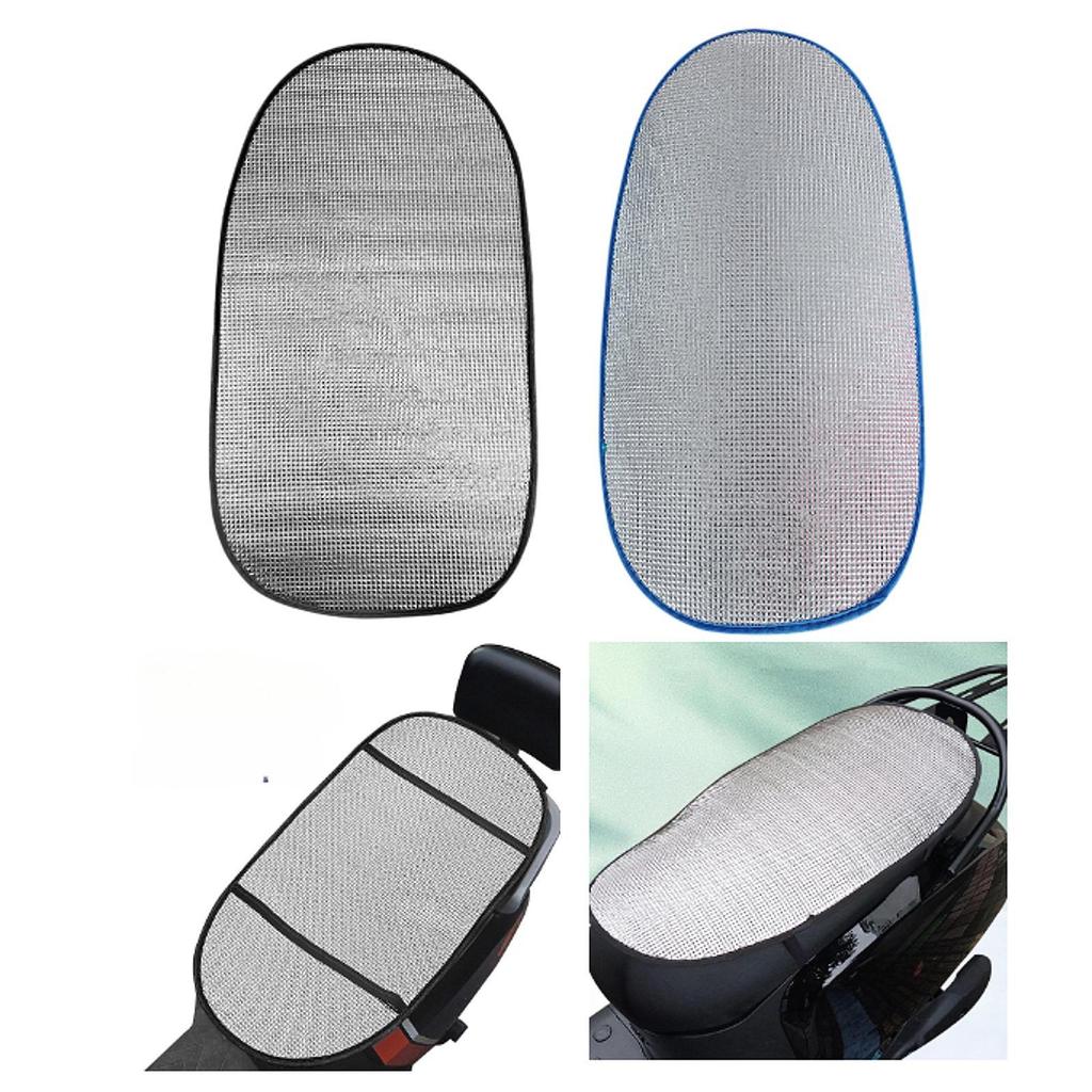 Motorcycle Seat Cover for Heat Sun Insulation Cushion Aluminum Film Seat Pad for Outdoor Summer Siding Electric Bicycles