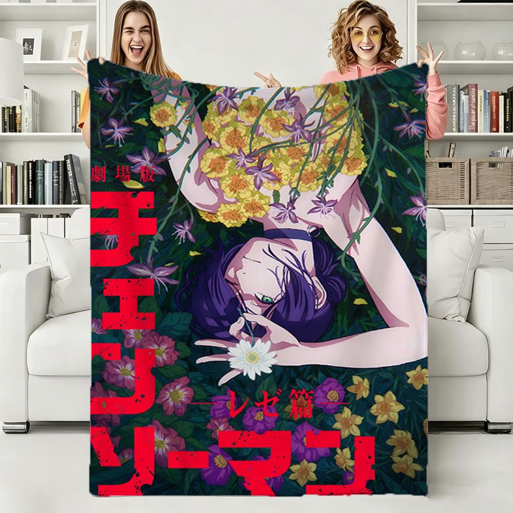 Denji C-Chainsaw-Man Japanischer Anime Weiche Warme Flanelldecke Kunst Für Schlafzimmerwand Wohnzimmer Dekoration Bett Picknick Büro Geschenk