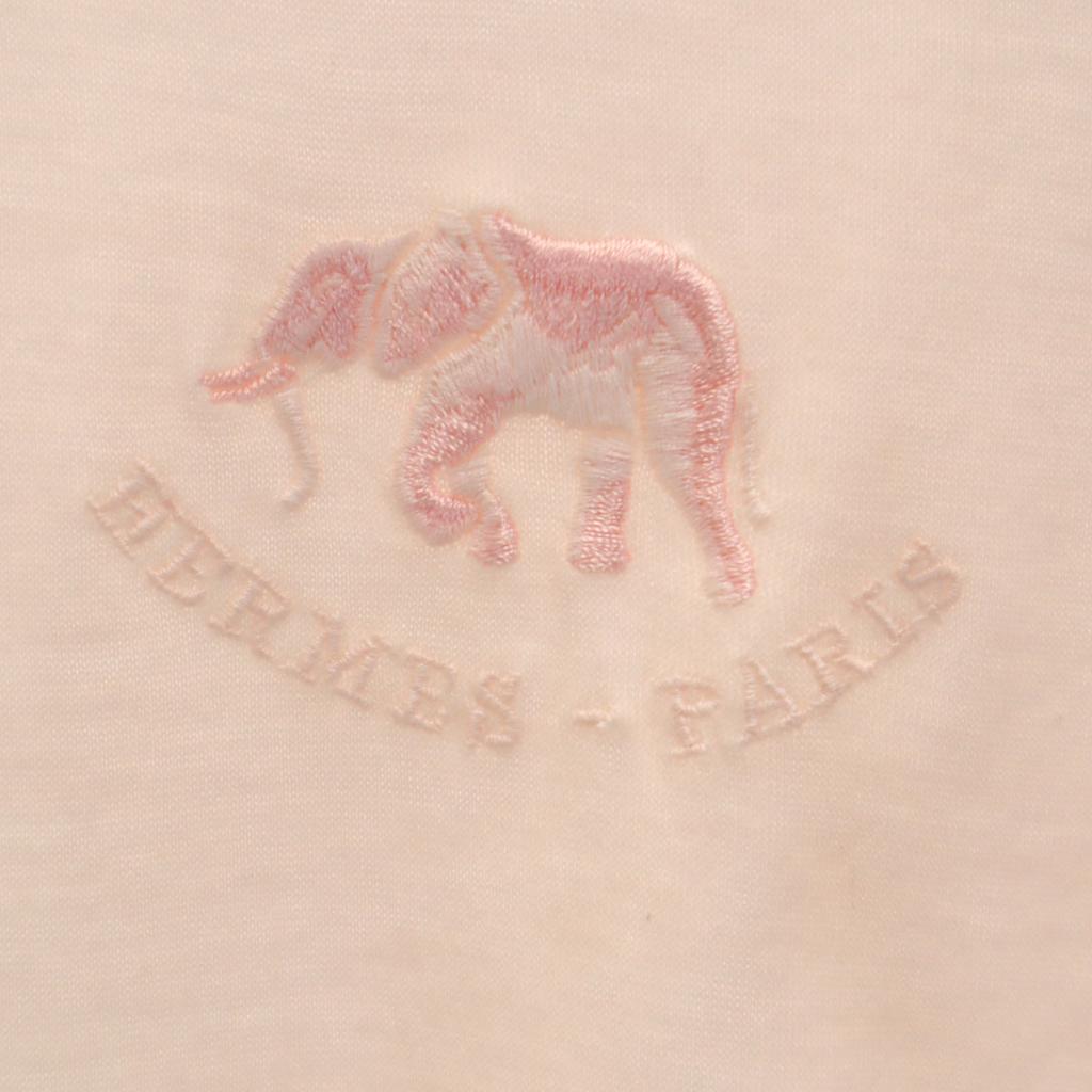 HERMES made in Italy Long sleeve One point embroidery T-shirt S Ron T Women Used