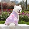 Yousheng Puppy Dress Plaid Printing Bow-knot Decor Apparel Two-legged Dog Costume Skirt for Summer