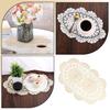 2 Pcs Vintage Lace Placemats Handmade Oval Cotton Crochet Placemats 14x10 Inch Floral Table Mats for Dining Cotton for Furniture Table Bedrooms Home