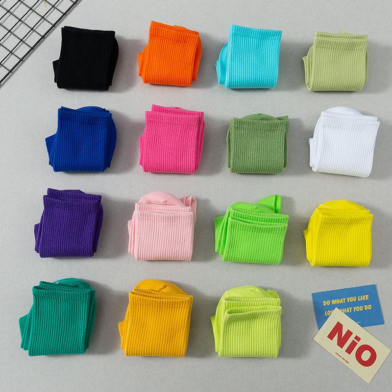 Socks Season Cotton Socks Breathable Medium Tube Socks Street Tide Socks Candy Color High Top Socks