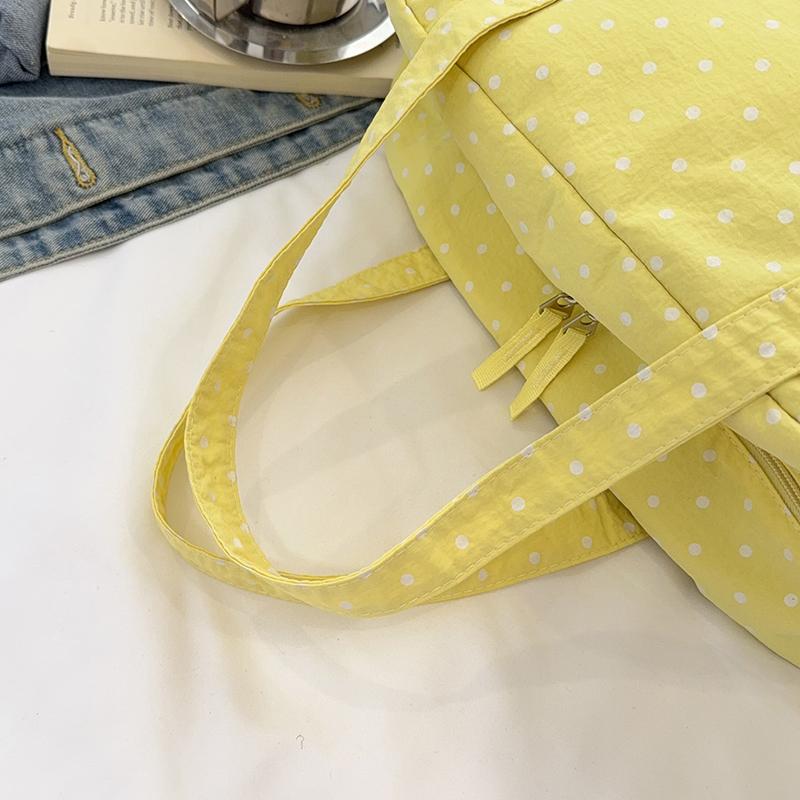 Polka Point Tote Bag Commuter Travel Shoulder Tote Bag Women's Large Capacity Underarm Bag