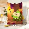 2D Hand Drawn Cartoon O-OmS NomS Throw Lightweight 240g Flannel Blanket Soft Skin-friendly for Summer Cooling