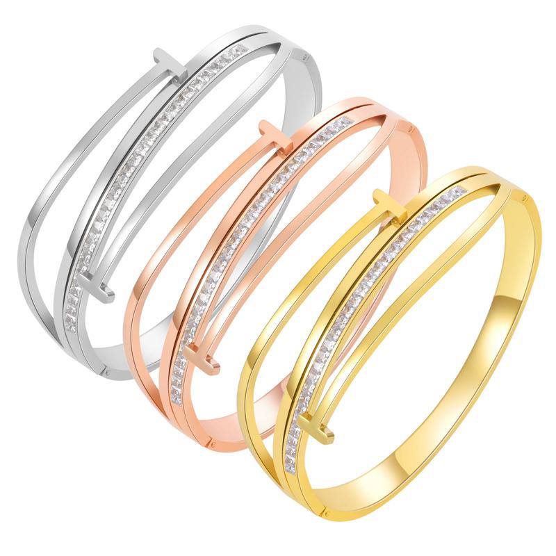 European and American Bracelets Simple Niche Design Light Luxury High-end Zircon Gold-plated Bracelet Female 2026