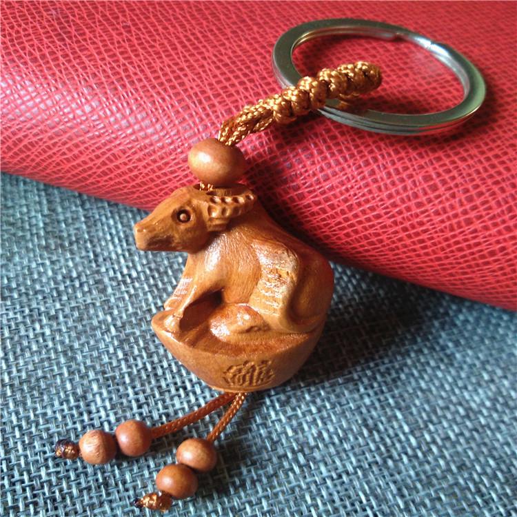 The Twelve Zodiac Keychains, Skillfully Carved from Mahogany, Are Exquisite Three-dimensional Gifts and Popular Sellers At Night Markets.