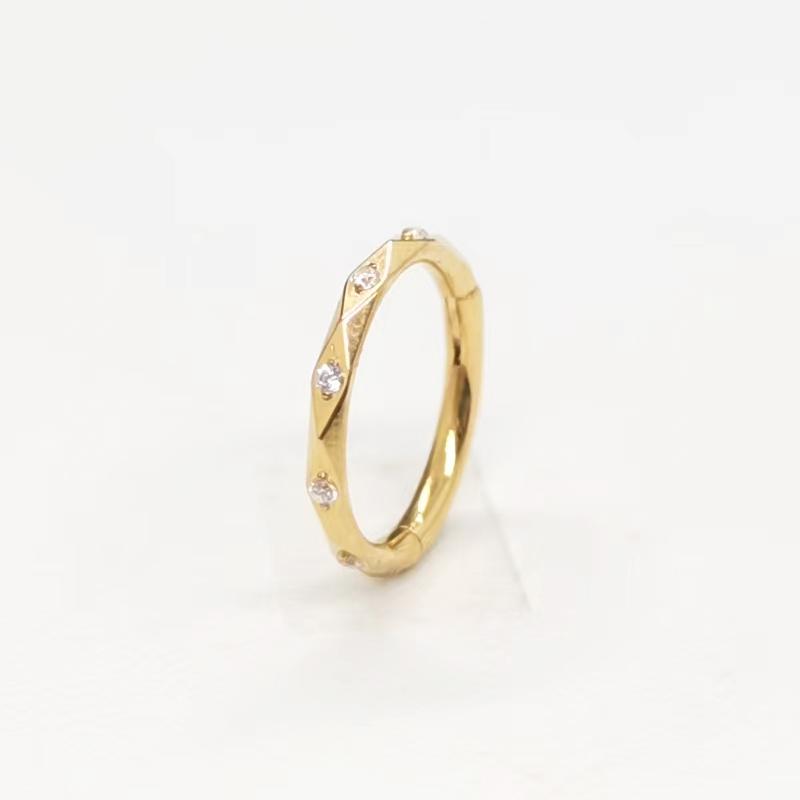ASTM F136 Titanium Earrings High Quality Zircon Hight Segment Nose Rings Open Small Septum Piercing Helix Lobe Body Piercing 16G