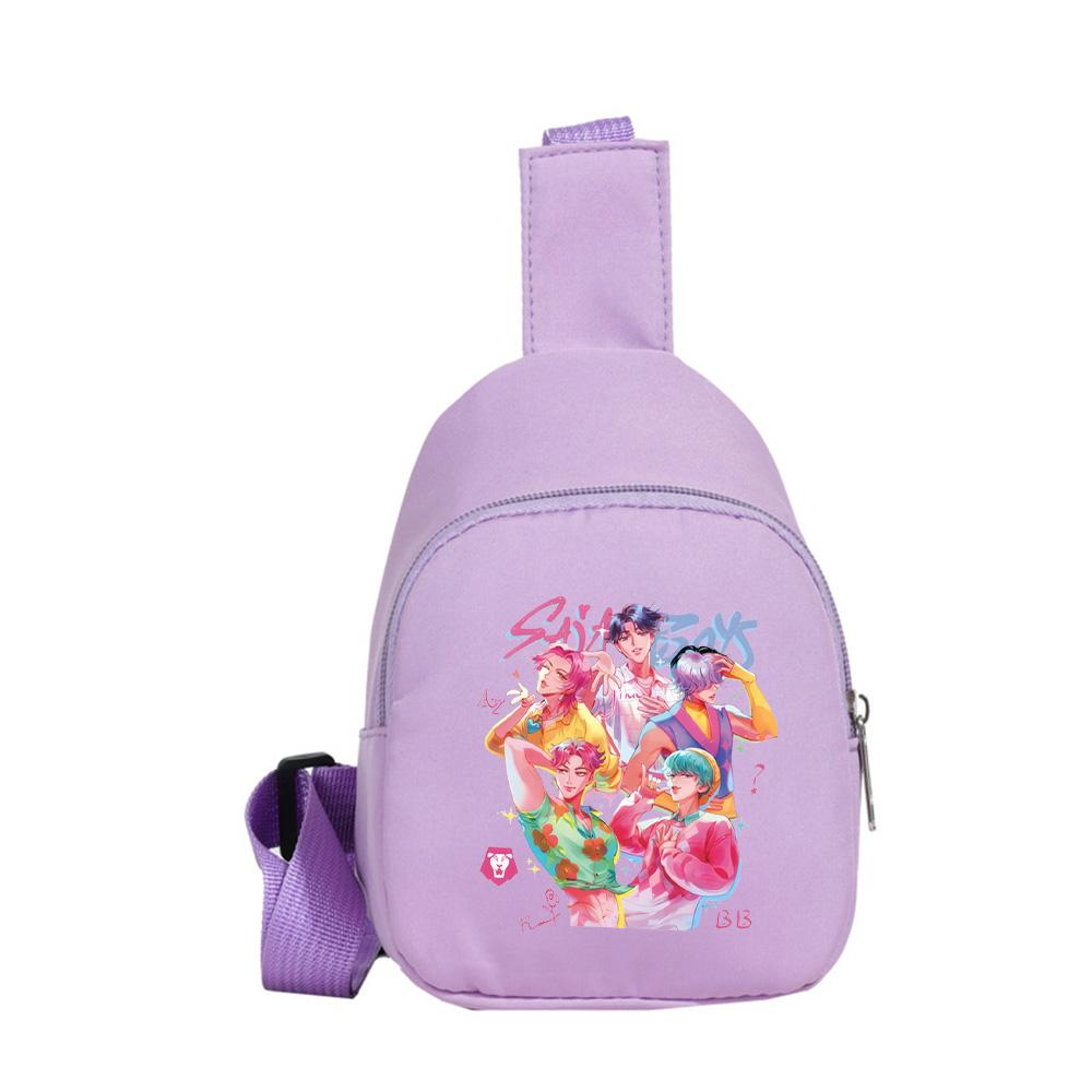 Zaino Petto Kawaii Stampato Anime K-Pop Cacciatori di Demoni per Ragazzo Ragazza Borsa a Spalla Studente Borsa a Tracolla Portatile Regalo di Natale per Bambino