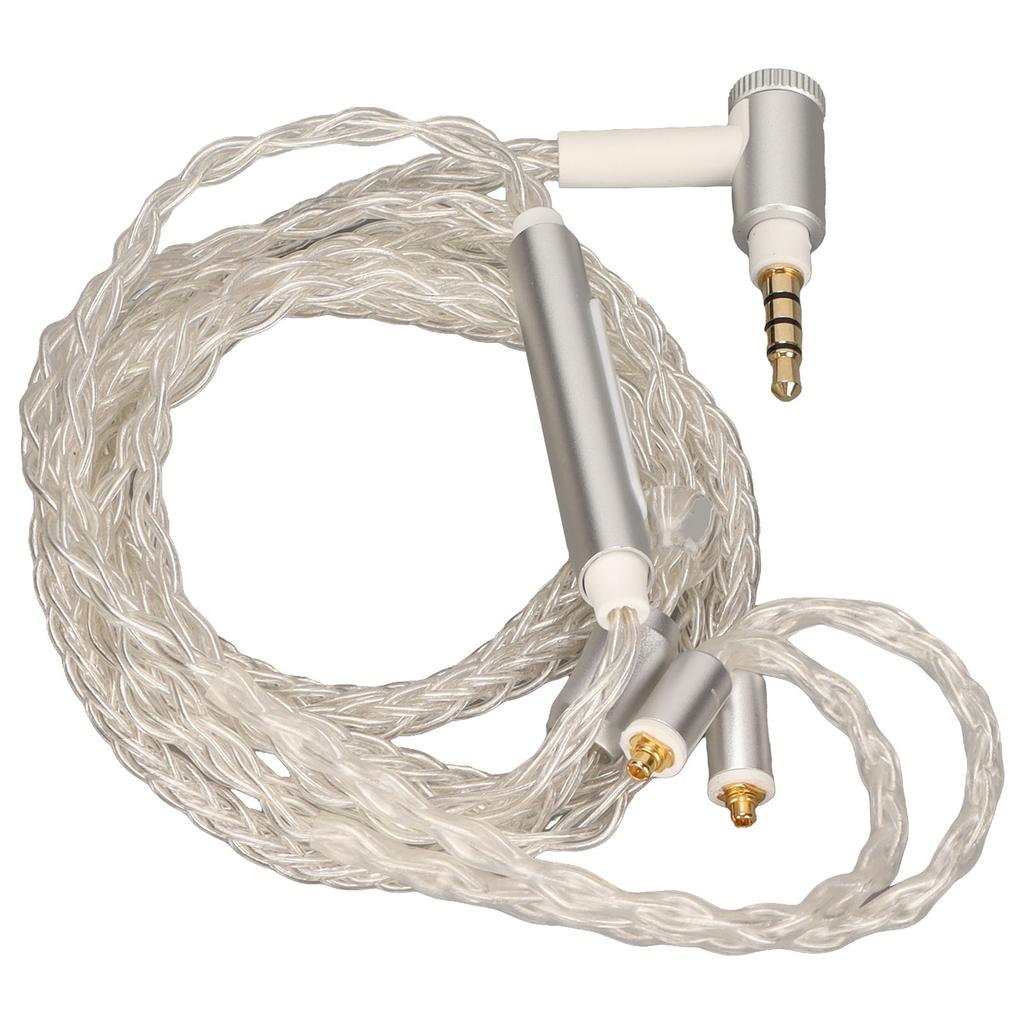 Kopfhörer-Upgrade-Kabel 8-adrig versilbert MMCX Ersatz-Kopfhörerkabel mit Mikrofon für SE846 SE535 SE215 SE315 SE425