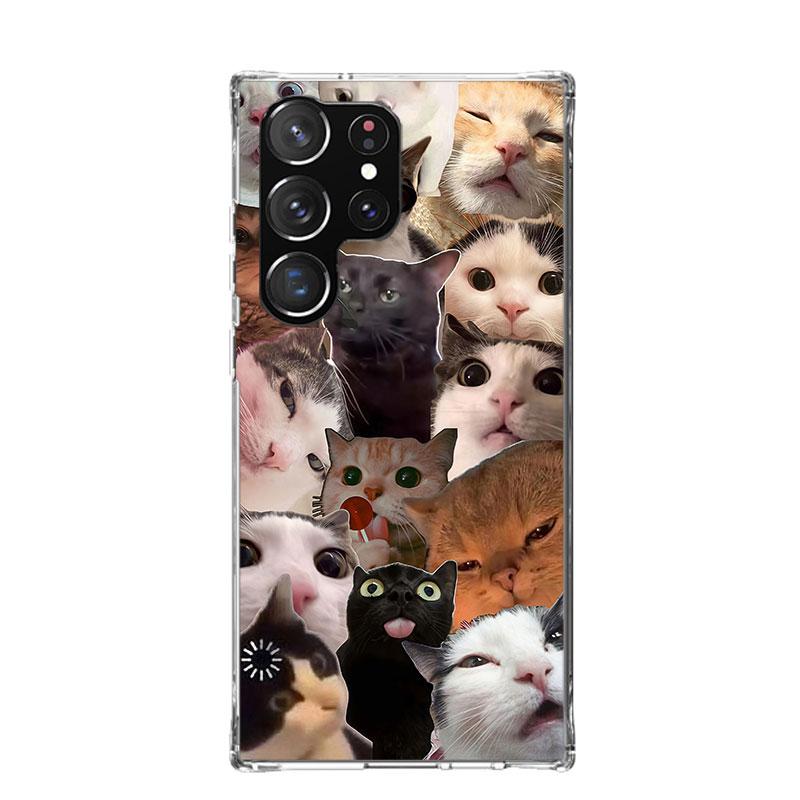 Crying Cat Memes Phone Case For Samsung Galaxy S26 S25 Edge S24 S23 FE S22 Ultra S21 Plus S20 + Fundas Cover Coque Galaxy S25 S2