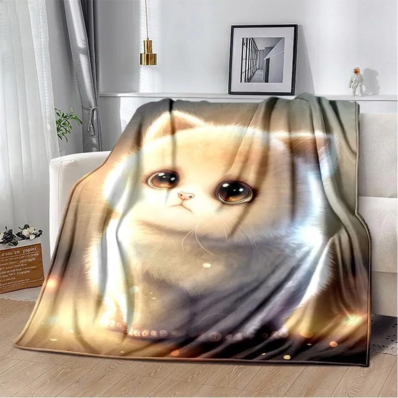 Cartoon Cute Calico Cat,Garfield Cat,Persian Cat,Ragdoll Blanket,Soft Throw Blanket for Home Bedroom Bed Sofa Cover Blanket Kids