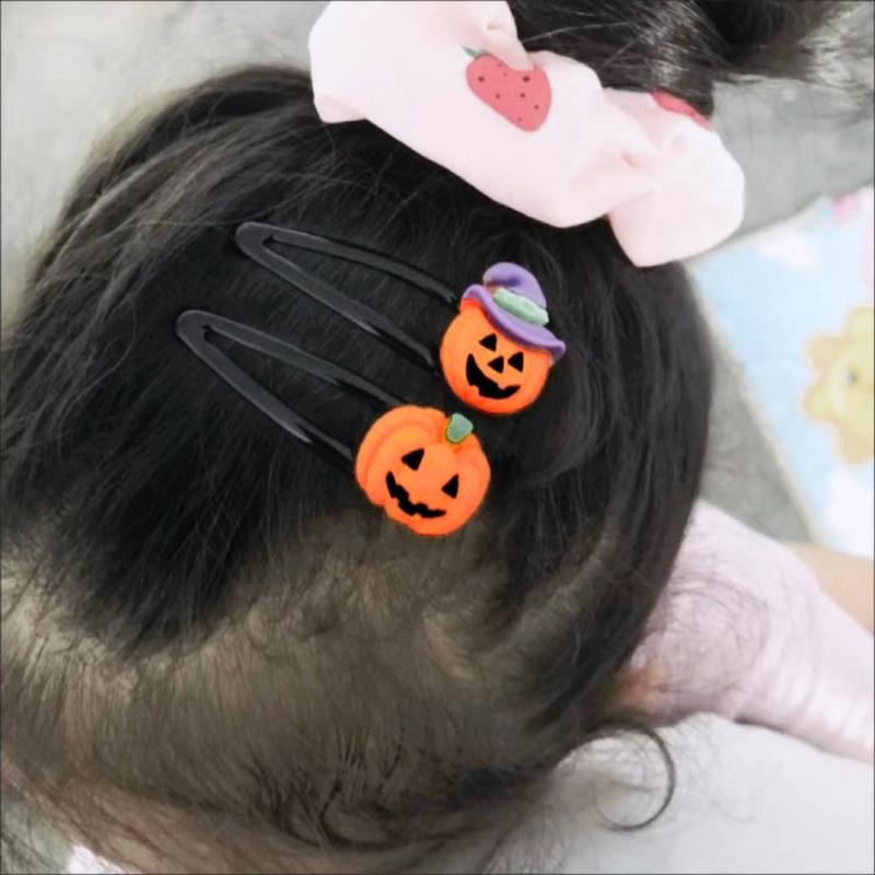 Einzigartige Kürbis-Haarspange für 2000er-Jahre-Mädchen Seitenclip Hexenhut Haarspangen Lustig Lässig Süß Cool Foto-Requisiten