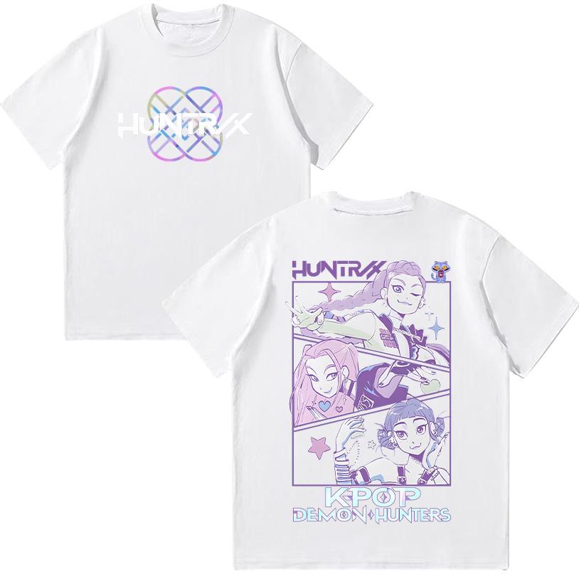 Kpop Anime Streetwear Kpop Demon Hunters T-shirts Fashion Y2K Aesthetic Tees Women/Men Summer Cotton Soft Clothing Short Sleeve