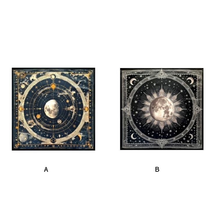 Moon Planet Astrology Tablecloth Altars Cloth Square Divinations Card Table Cloth Witchcrafts Deck Cloth Enduring