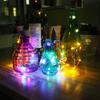 2M 20LED Solar Wine Bottle Cork String Lights Copper Wire Fairy Lights Waterproof for Wedding Party Garden Indoor Home Decor