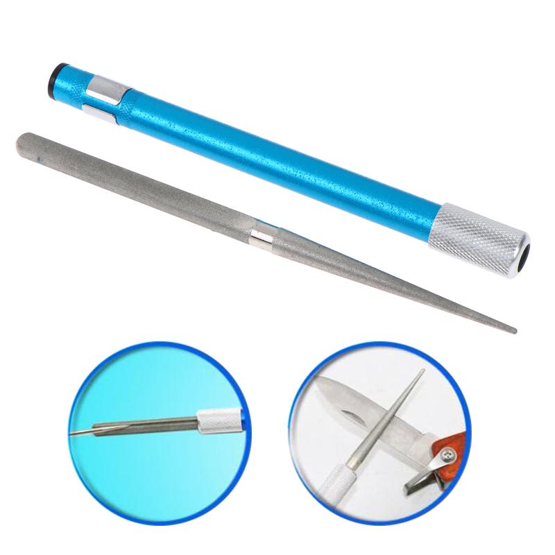 1/2Sets Multifunctional Fishing Hook Double-Headed File Diamond Pens Shaped Knife Sharpener For Outdoor Fishing