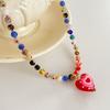 Adjustable Necklace Heart-shaped Pendant Beads Chain New Collarbone Chains  for Women