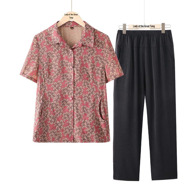 Datang Madam Elderly Women s Short-Sleeve Summer Set 3XL
