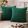 Grüne weiche gestreifte Cord-Kissenbezüge im Boho-Stil, Moderne Bauernhaus-Dekoration für Sofa Wohnzimmer Bett Auto 45x45CM Kissenbezug