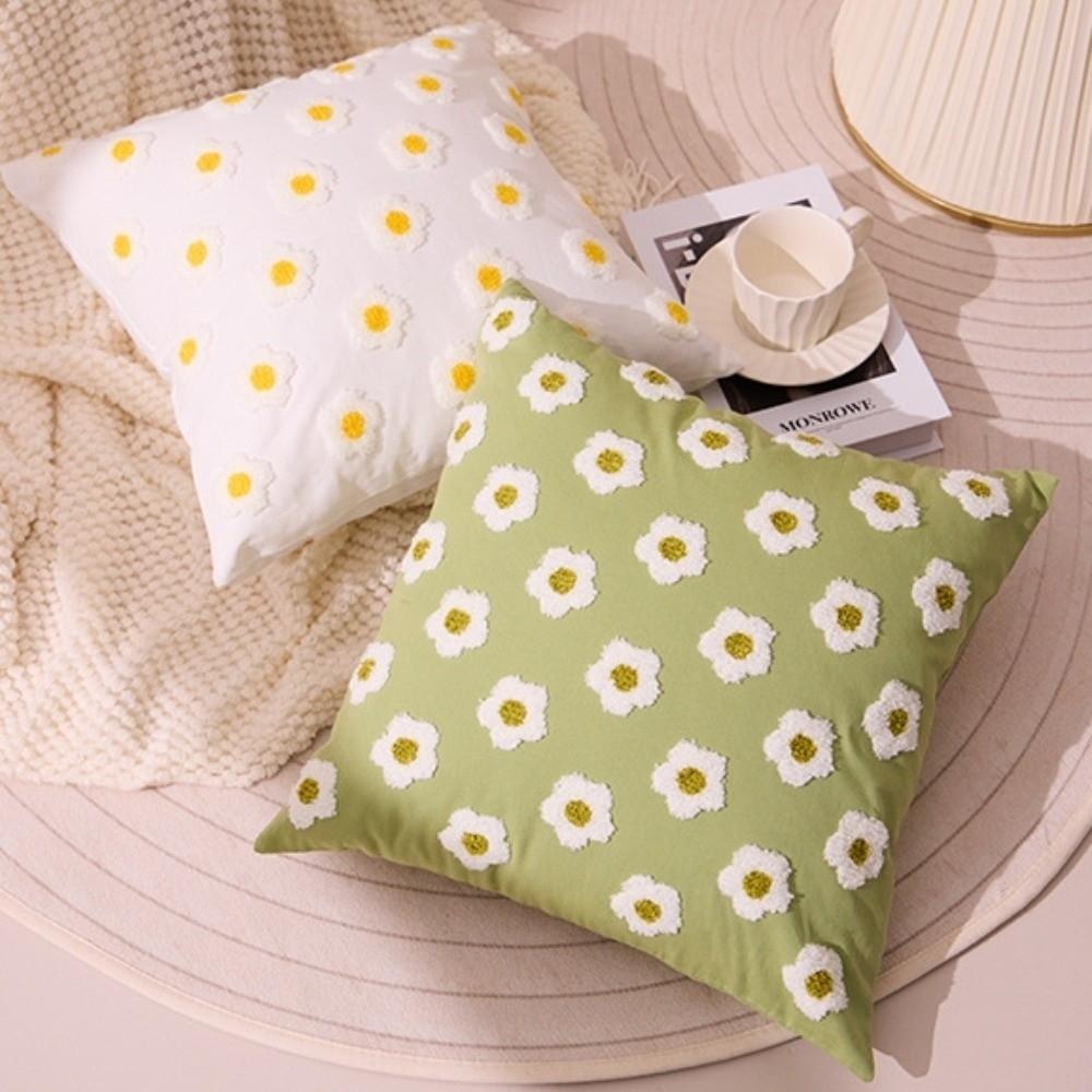Cute Cushion Cover Daisies Sunflowers Throw Pillow Covers New Square Pillow Covers Bed Decor
