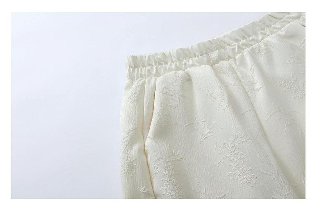 Elegant Retro Jacquard High-Waisted Wide-Leg Pants for Middle-Aged and Elderly Women - Spring & Autumn Casual Style