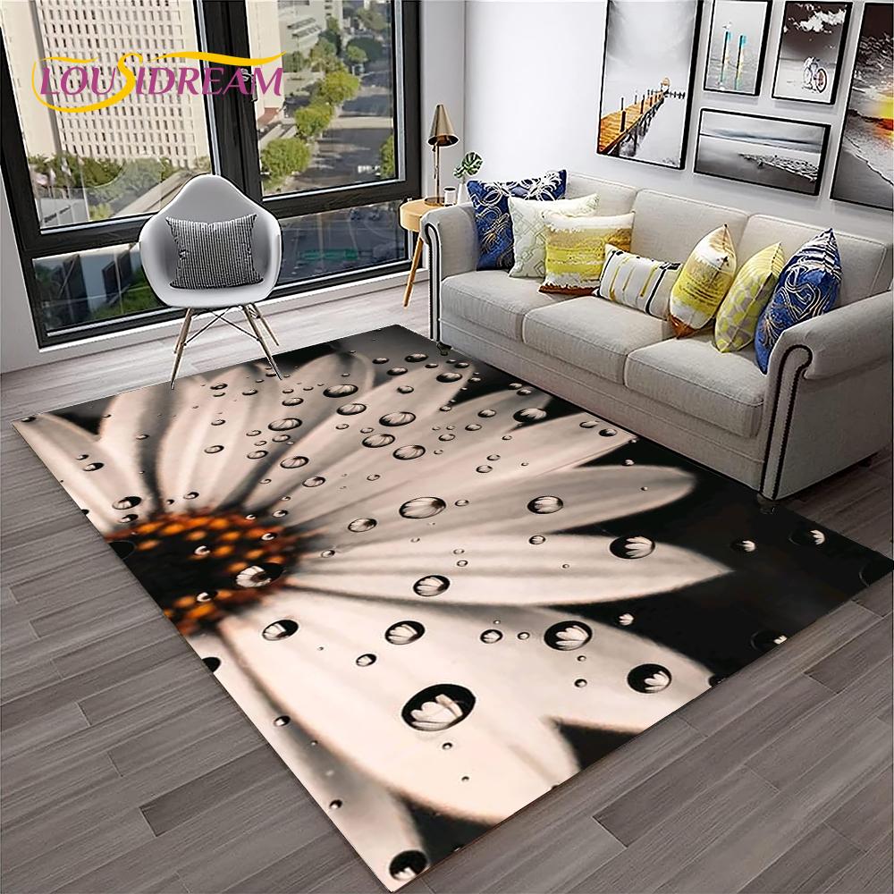 Daisy Nordic Sun Flowers  Carpet Rug for Home Living Room Bedroom Sofa Doormat Decor,kids Play Area Rug Floor Mat