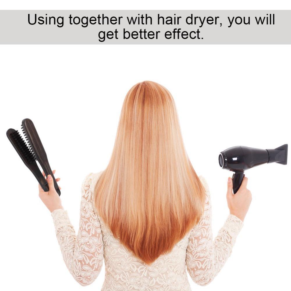 Ergonomic Design Double Brushes Hair Straightening Comb Professional Hairdressing Comb  Home Use