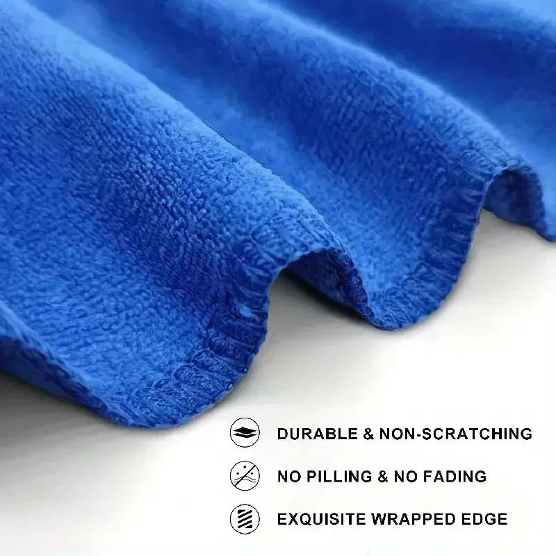100pcs Blue Microfiber Charcoal Thickened Super Absorbent Dishcloth Oil Resistant Kitchen Wipes Microfiber Cleaning Cloths Towel