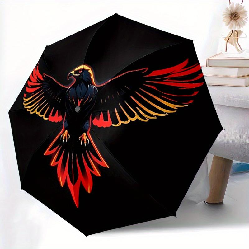 1pc Phoenix Feather Automatic Opening/closing Umbrella with Auto Open/Close, Windproof, Foldable Sunshade yy250811132