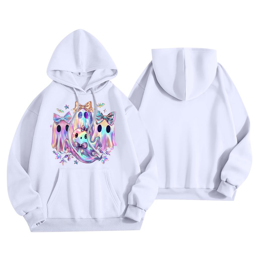 Dammode Lättviktig Långärmad Pullover Med Fickor Baseballtryck Hoodie