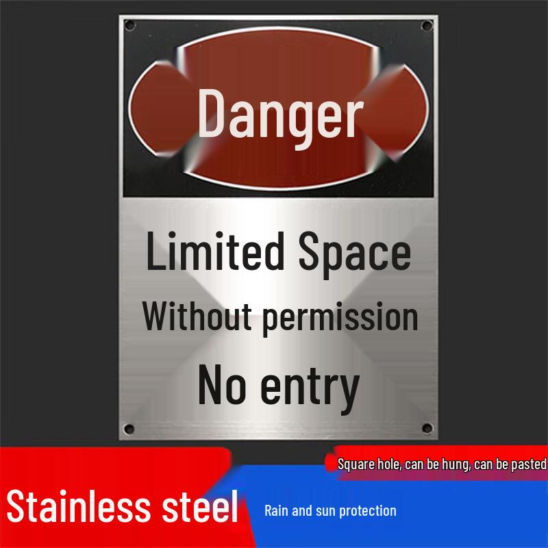 Limited Space No Entry Metal Warning Sign