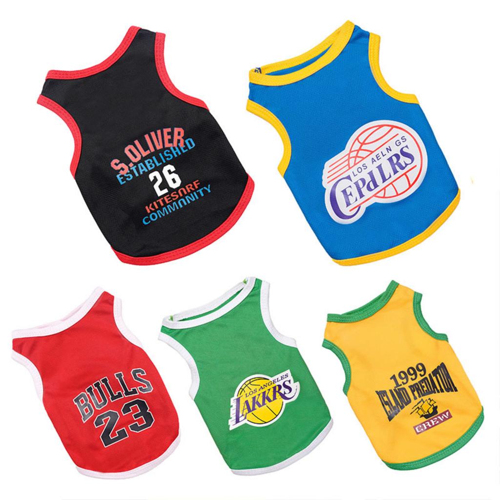 Summer Pet Basketball Vest, Breathable Mesh Dog Clothes