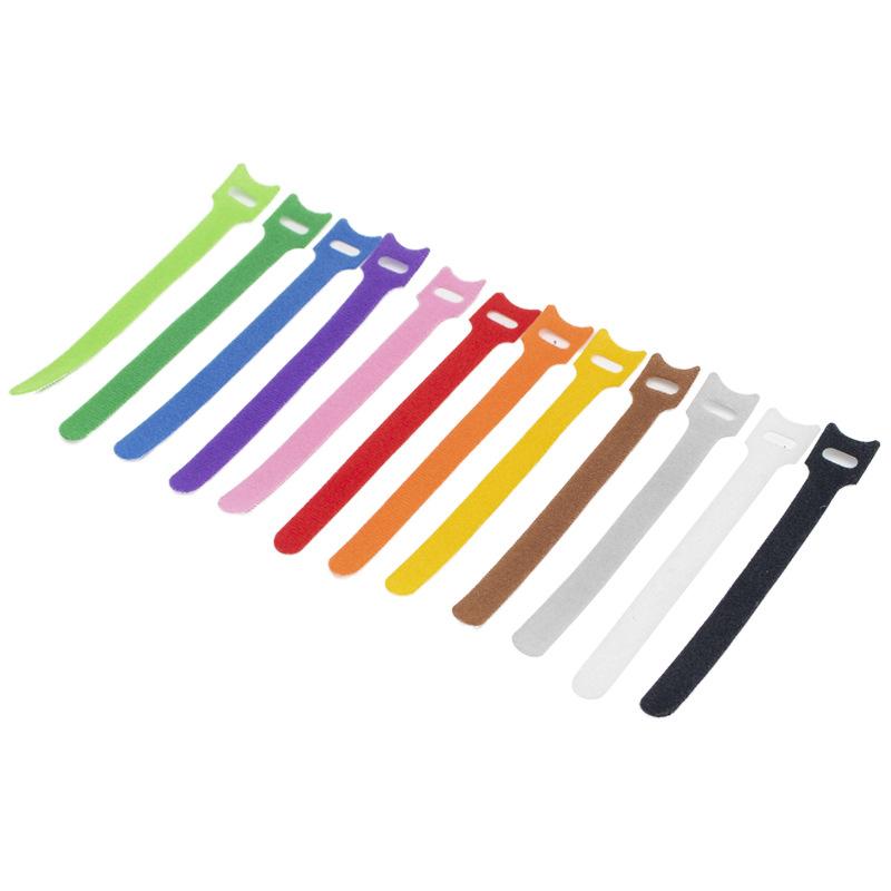 50 Uds. Cinta de sujeción de gancho y bucle reutilizable, Velcros de nailon coloridos, bridas para cables, correa de Velcros, organizador de cables, Protector de cables