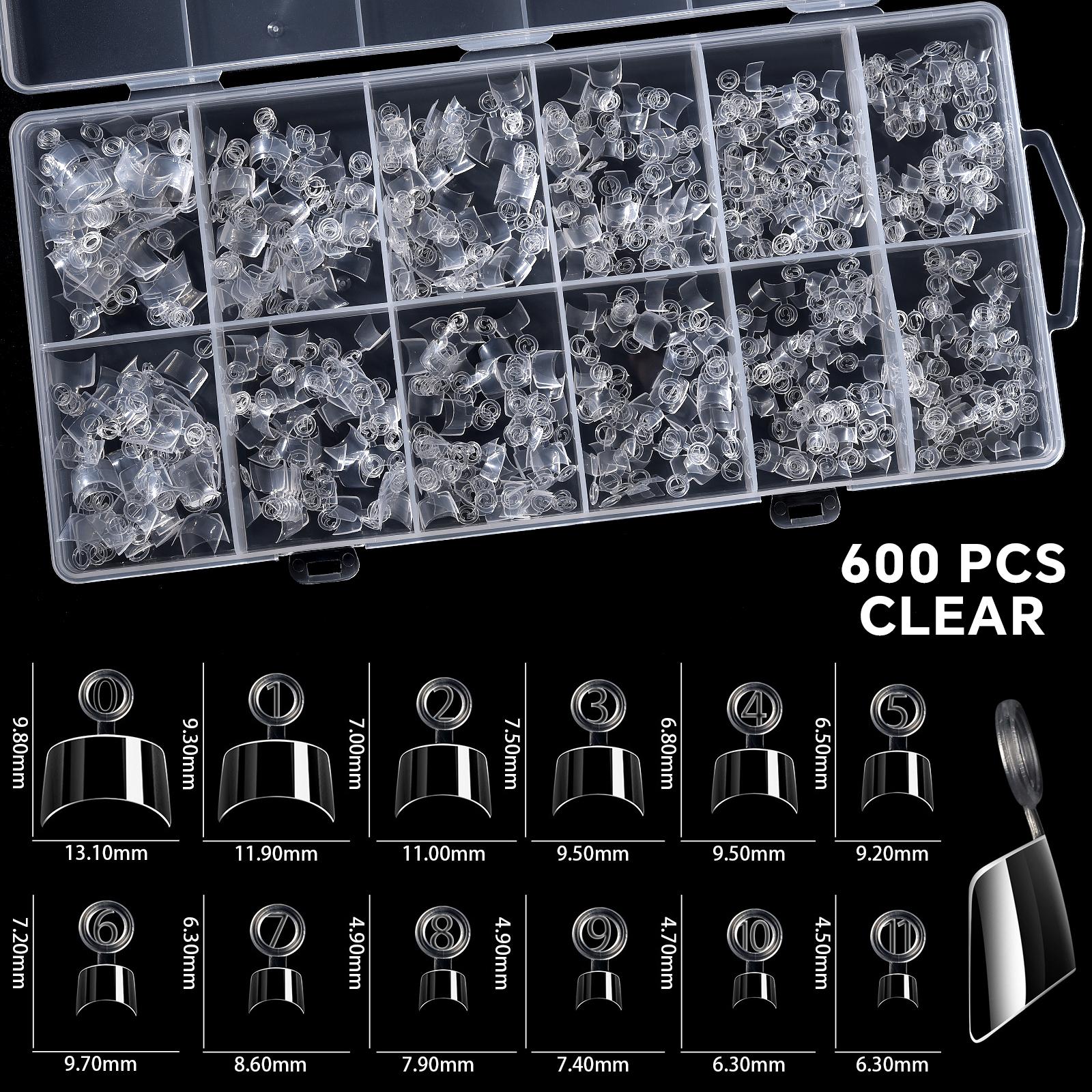 

600 шт./упаковка полупокрытие миндалевидные типсы полуматовые накладные ногти мягкий гель полупокрытие накладные ногти с ручкой 12 размеров ногтей своими руками