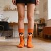 1 Pair Funny Expression Socks Autumn Winter Moisture Wicking Breathable Mid-calf Socks Men Women Stretch Sports Casual Crew Socks