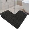 Absorbent L-shaped Chenille Bath Mat Washable Carpet Durable Corner Shower Mat  Bathroom