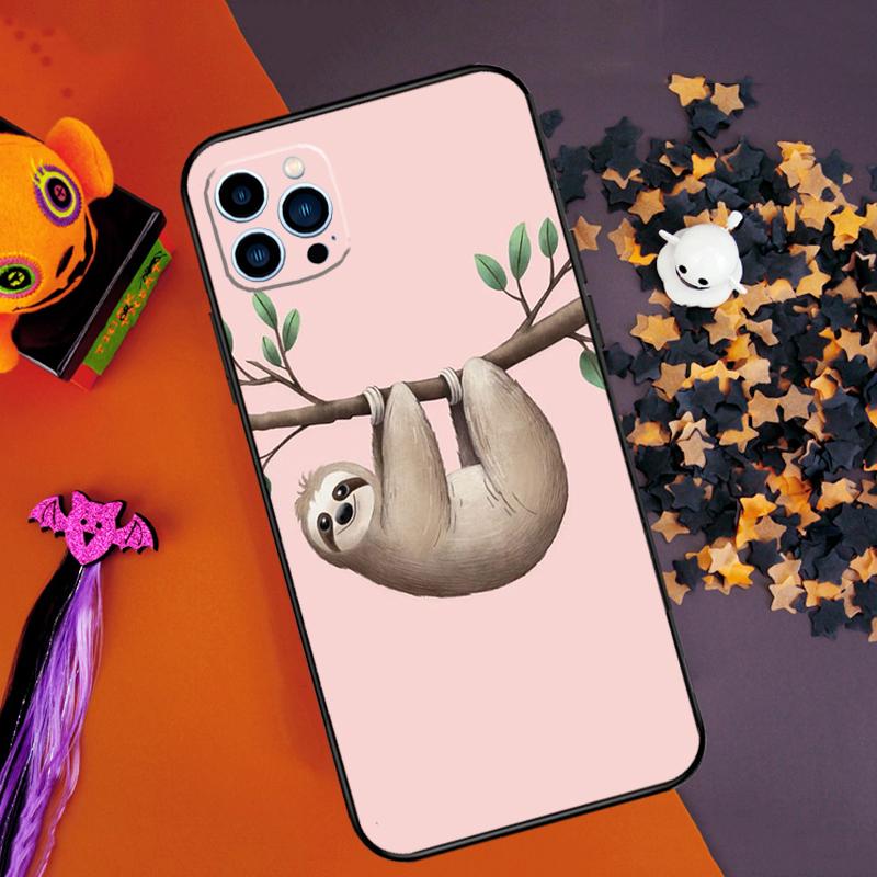 Cute Baby Sloth Bumper Case For iPhone 14 15 16 Pro Max 11 12 13 Pro Max Mini XR 16e 16 15 Plus Phone Cover