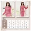GRAXIA Pink Midi Long and Perfect for Hostess and Size Women's Dress, Two-Piece Set, Tweed, Fitted, Knee-Length, Sleeves, Slit, Button-Down Design,