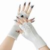 Knitted Women Imitation Cashmere Mitts Elegant Lace Lengthen Mittens  Outdoor Activities