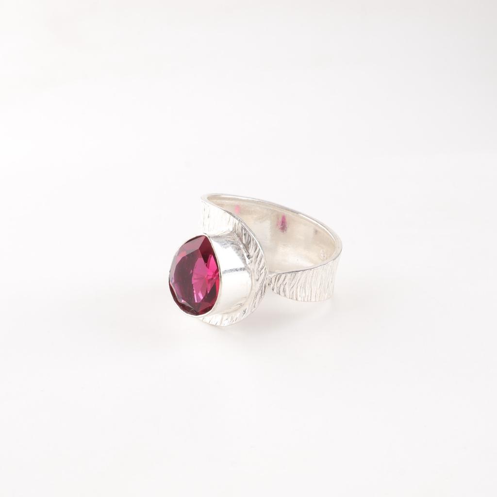 Pink Rubellite Gemstone 925 Sterling Silver Jewelry Handmade Designer Ring Gift RR-63-1