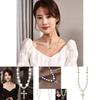 Luxurious Titanium Steel Cross Necklace For Men And Women With Handmade Design And Elegant Pearl Accents