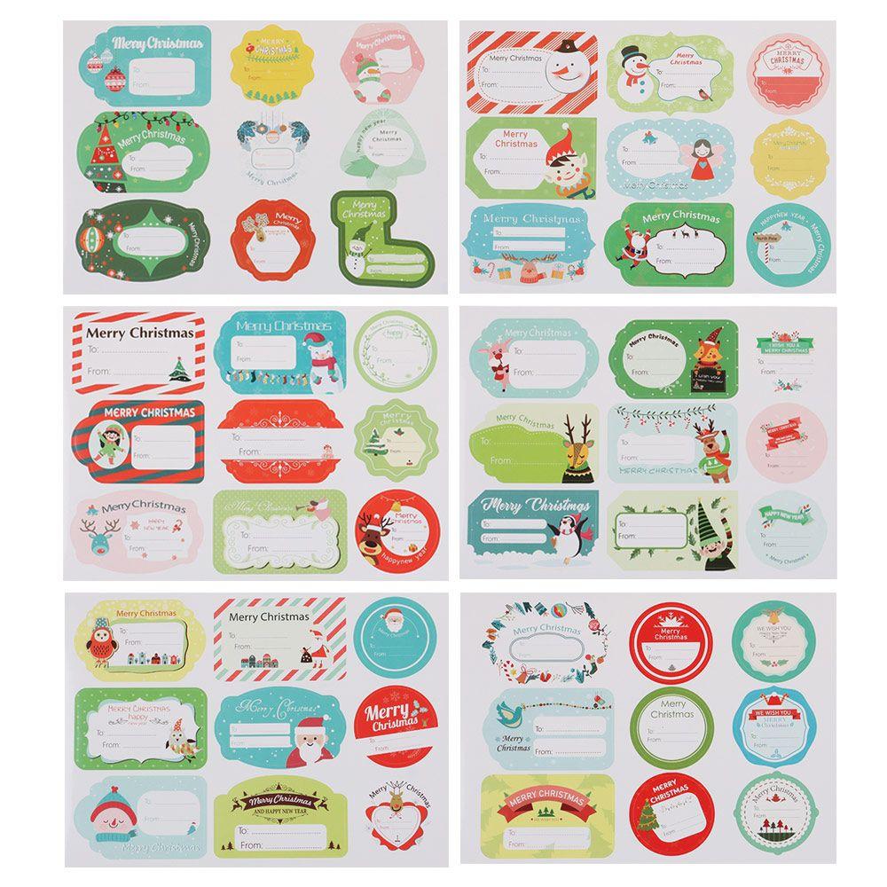 Package Sealing Cookie Candy Tag Gift Paper Sticker Xmas Ornament Package Label Merry Christmas