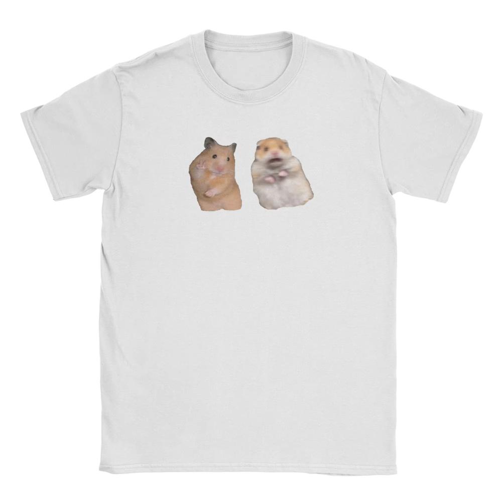 Funny Peace and Screaming Hamster T-Shirts for Men Women Round Collar Cotton Print T Shirt Short Sleeve Tee Shirt Summer Clothes