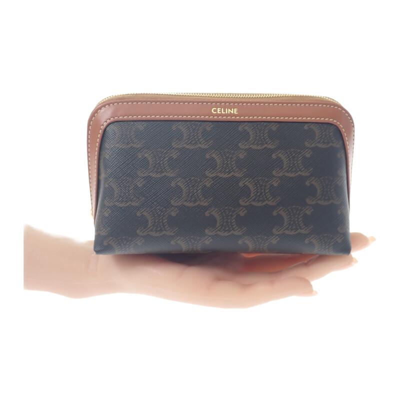 CELINE 4M1622CZJ-04LU Pouch Brown/black Calfskin Women