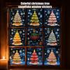 Static Cling Window Decals 9Pcs Macaron Christmas Tree Clings, Snowflake Gift Glass Stickers, Reusable for Shop Home Holiday Decoration Atmosphere