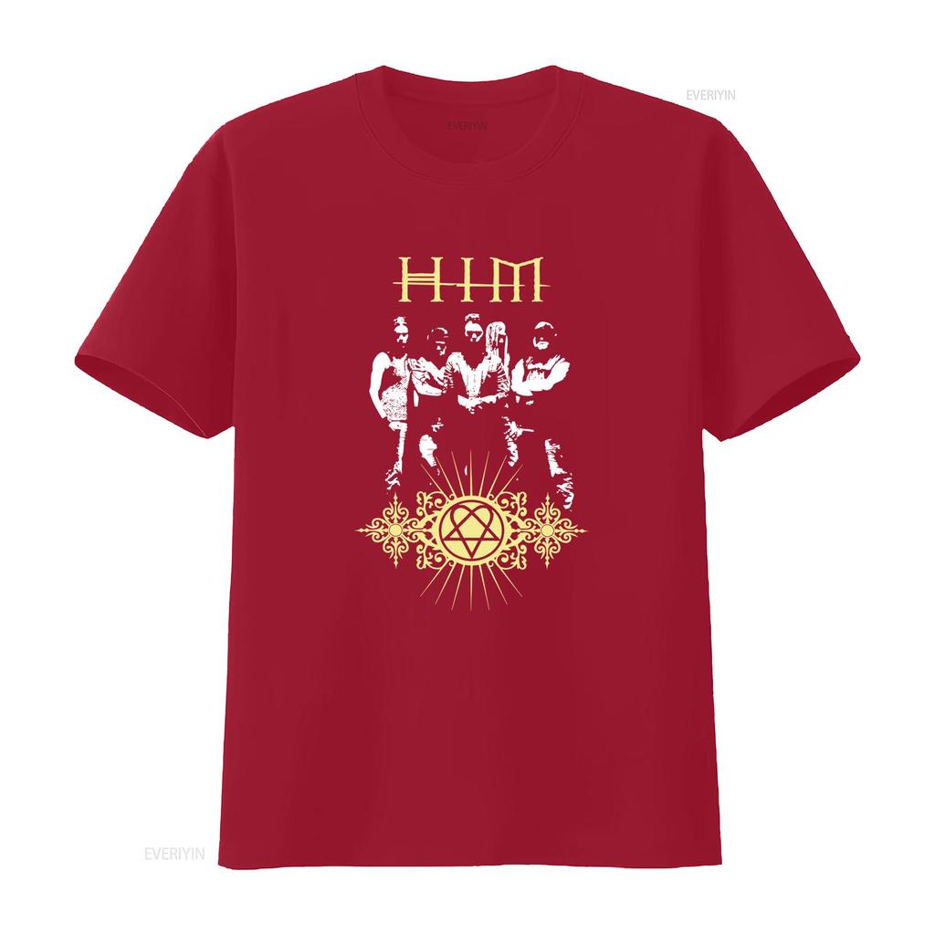 Vintage Gothic Him Rock Band Heartagram Print Casual Streetwear T Shirt Vintage Graphic Breathable Top For Everyday Wear