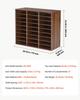 Wood Literature Organizer 27 Compartments Office Mailboxes Brown, Countertop Literature Sorter for Files Documents Papers, with Adjustable Shelves,