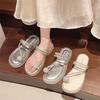 Platform Slippers Women's Summer Wear New Fashion Rhinestone Cover Toes Two Wear Beach Sandals
